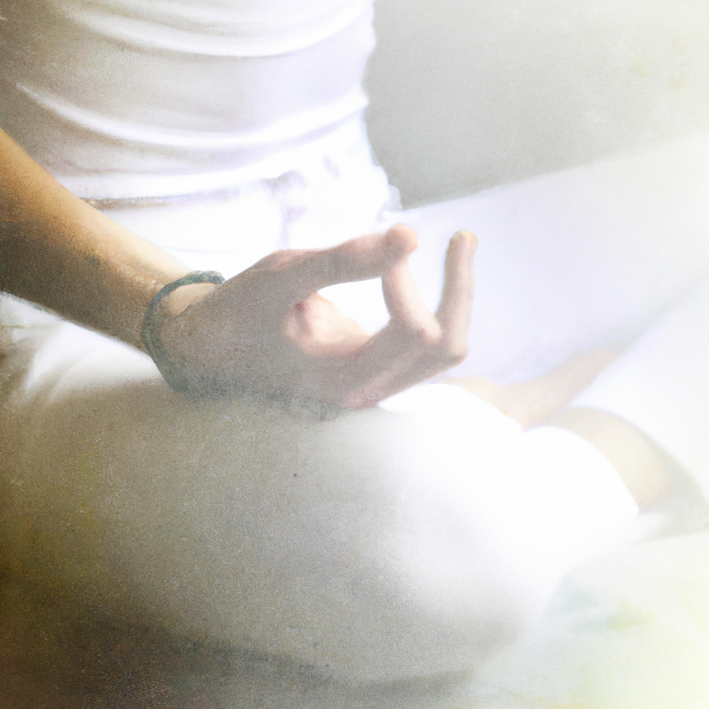 Handen in lotushouding tijdens ademwerk in een rustige yogales